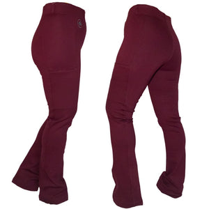 Compass Bootcut Tights in Wine