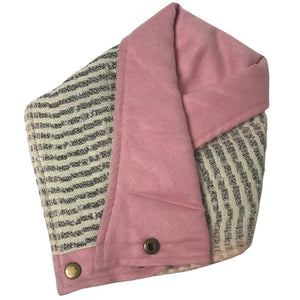 ride proud neck warmer in pink & grey slub