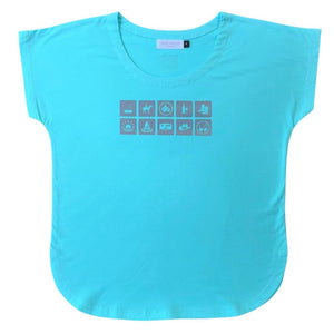 Blue Scoop Hem Tee