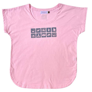 Pink Coloured, Scoop Hem Tee