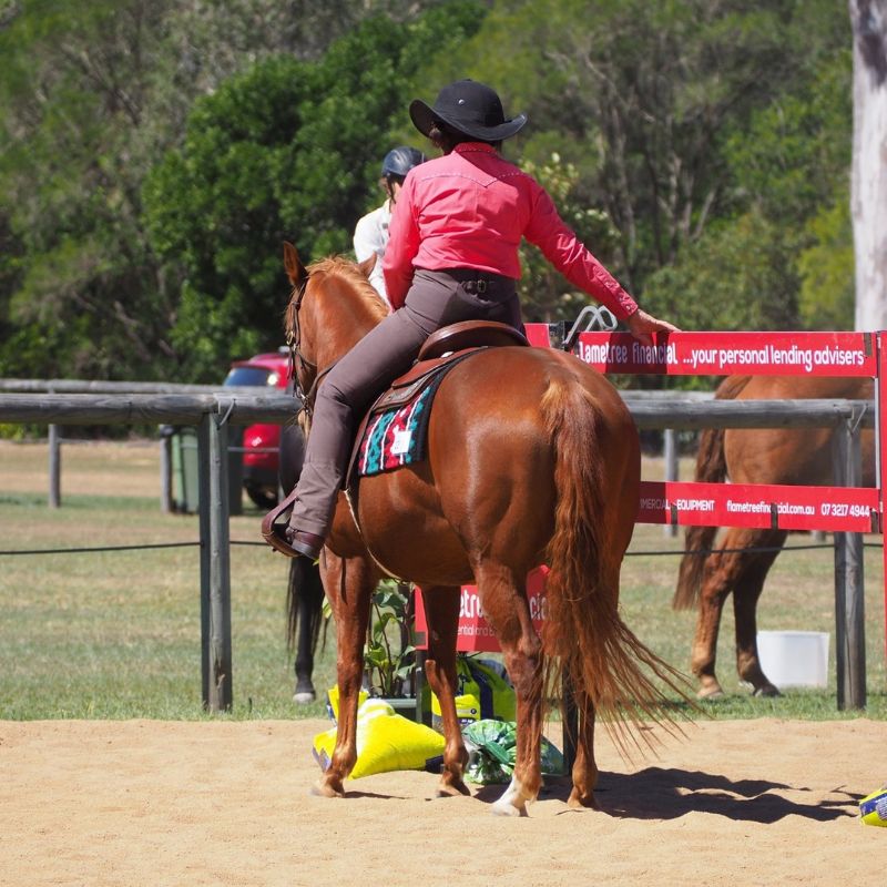 back view of a woman in pink 