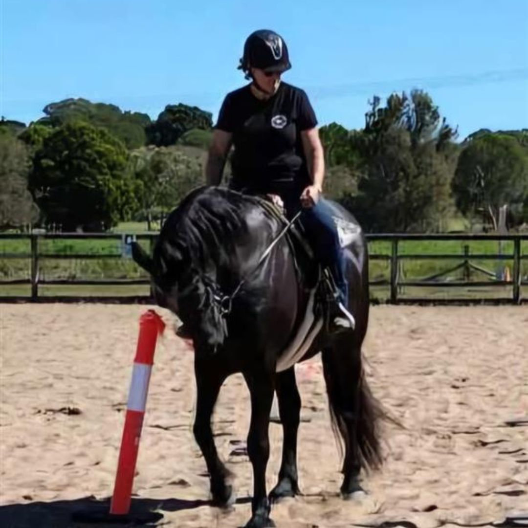 woman riding a horse wearing a ride proud new horizon jeans