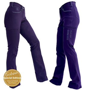 Side Views of the Special Edition Horse Riding Pants in Plum