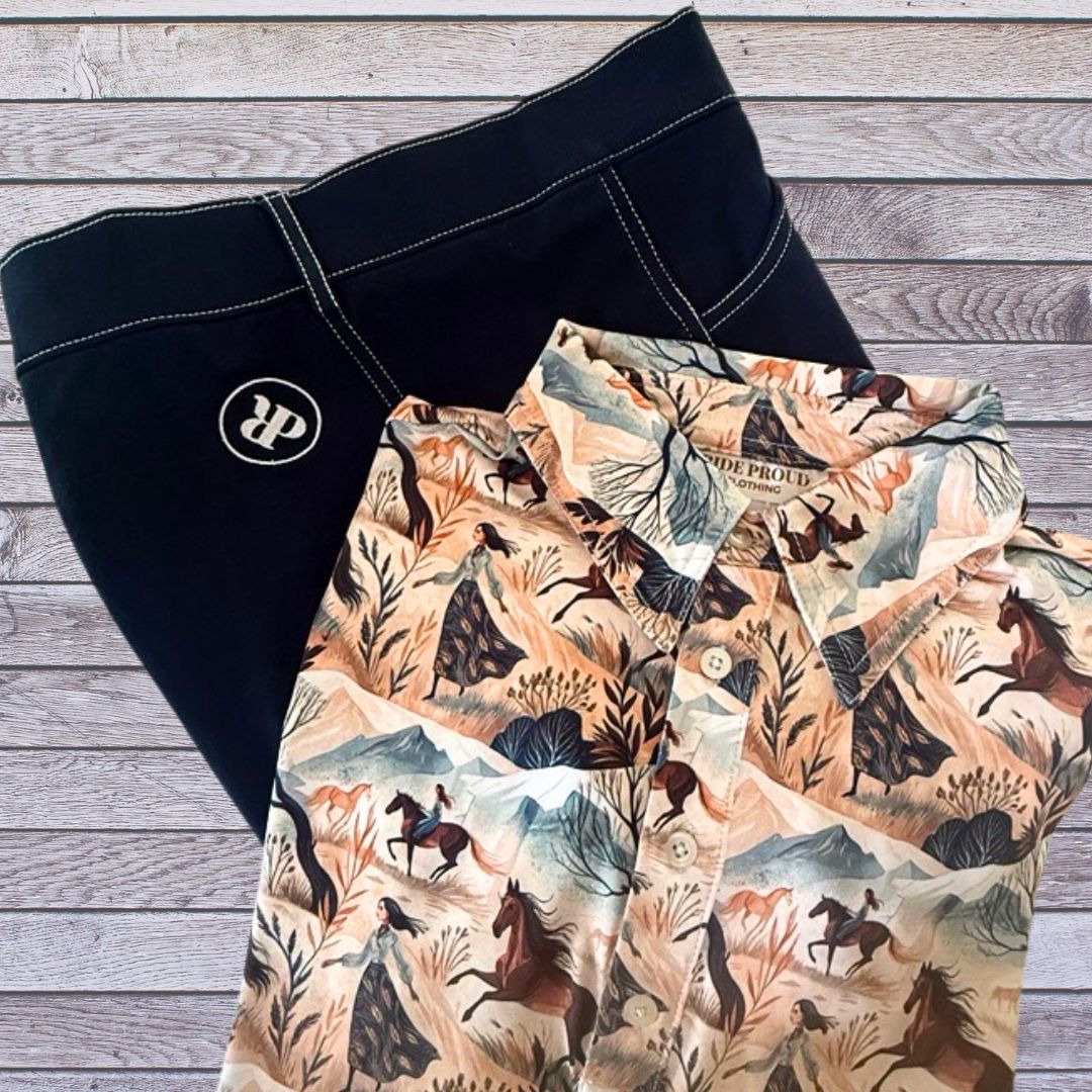 collar & cuff shirt in Wayfarer and compass tights in denim bundle image