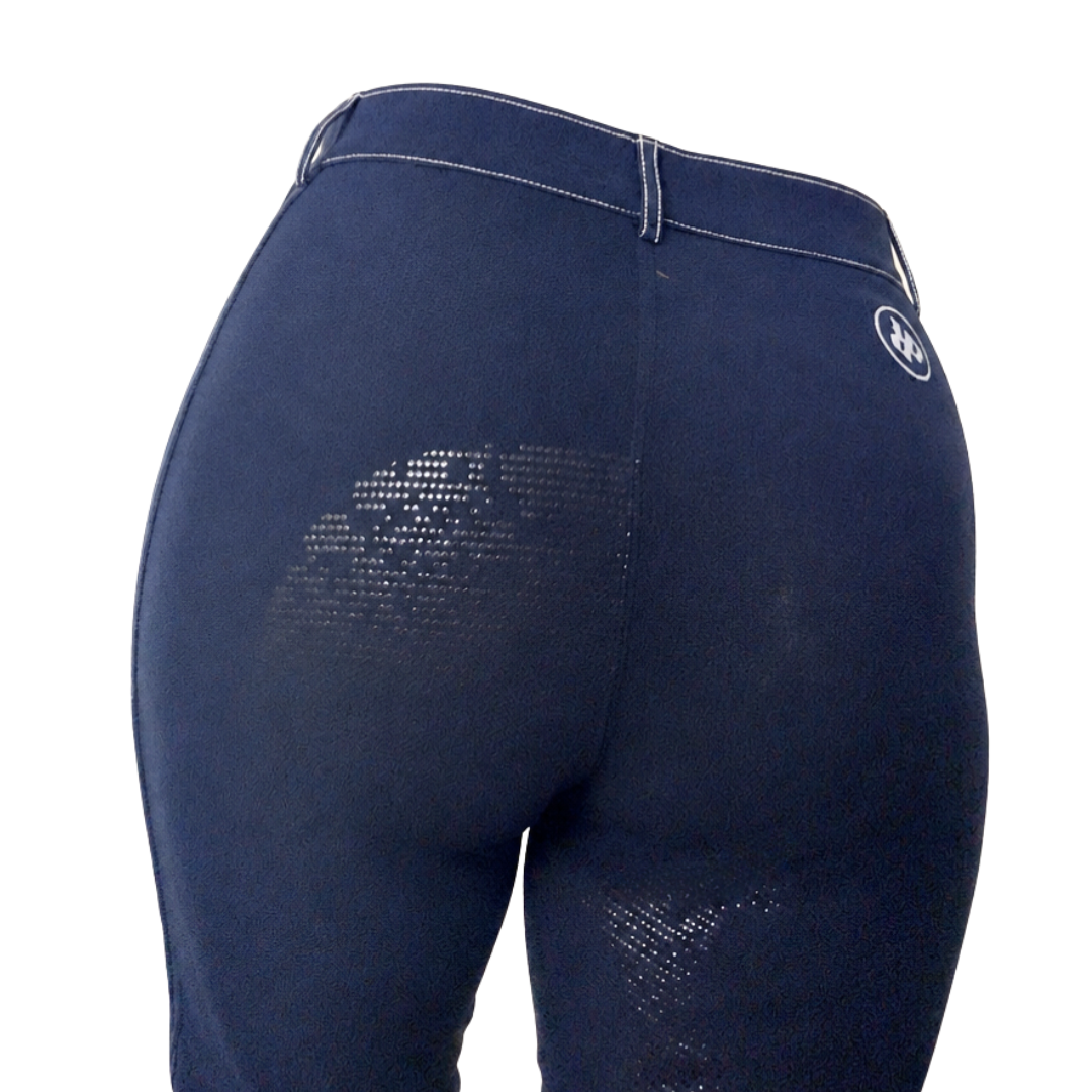 horse riding tights in denim with silicone seat