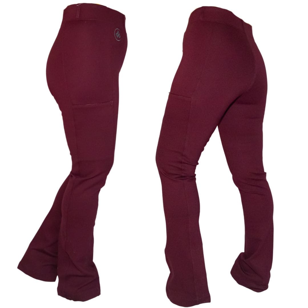 Compass Bootcut Tights in Wine