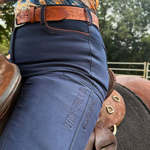 woman in horse riding pant special edition bootcut from ride proud clothing
