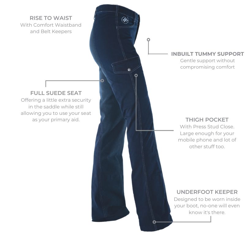Bootcut Horse Riding Jeans Full Seat & Thigh Pocket Ride Proud Clothing