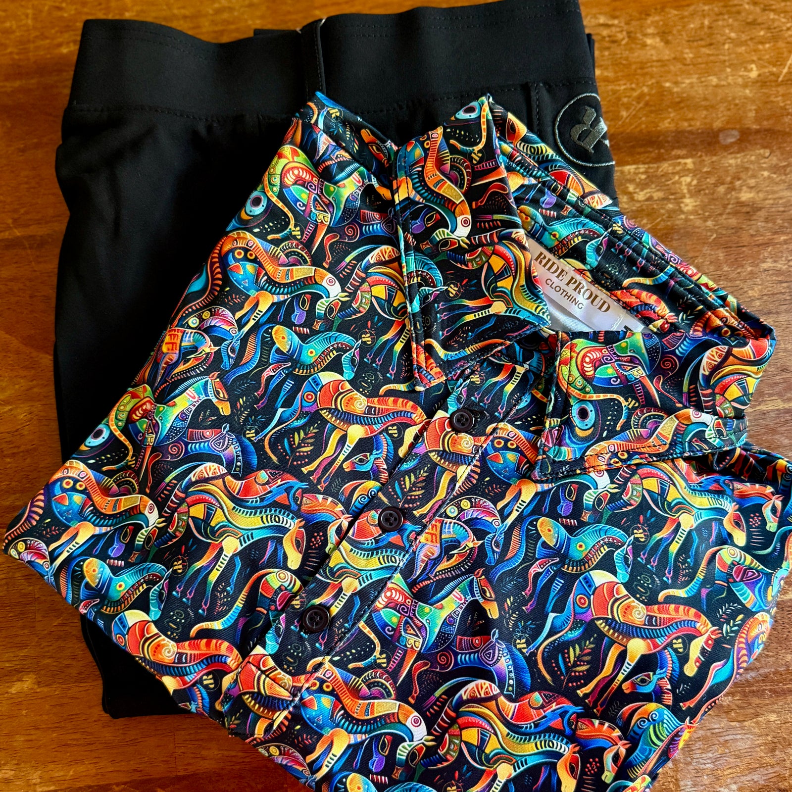 Kaleidoscope Cuff & Collar Shirt & Black Compass Tights Bundle