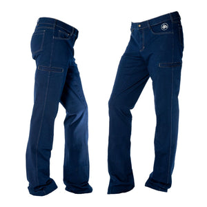 Side and front view of Woman wearing Legends Horse Riding Jeans (Unisex style))