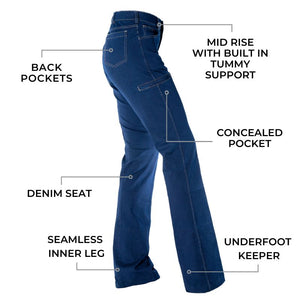 legends horse riding jeans design feature