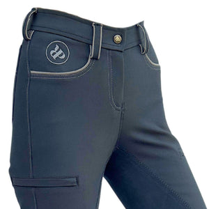 Image showing front and thigh pocket details on  Special Edition Horse Riding Pants from Ride Proud, Savannah Colourway