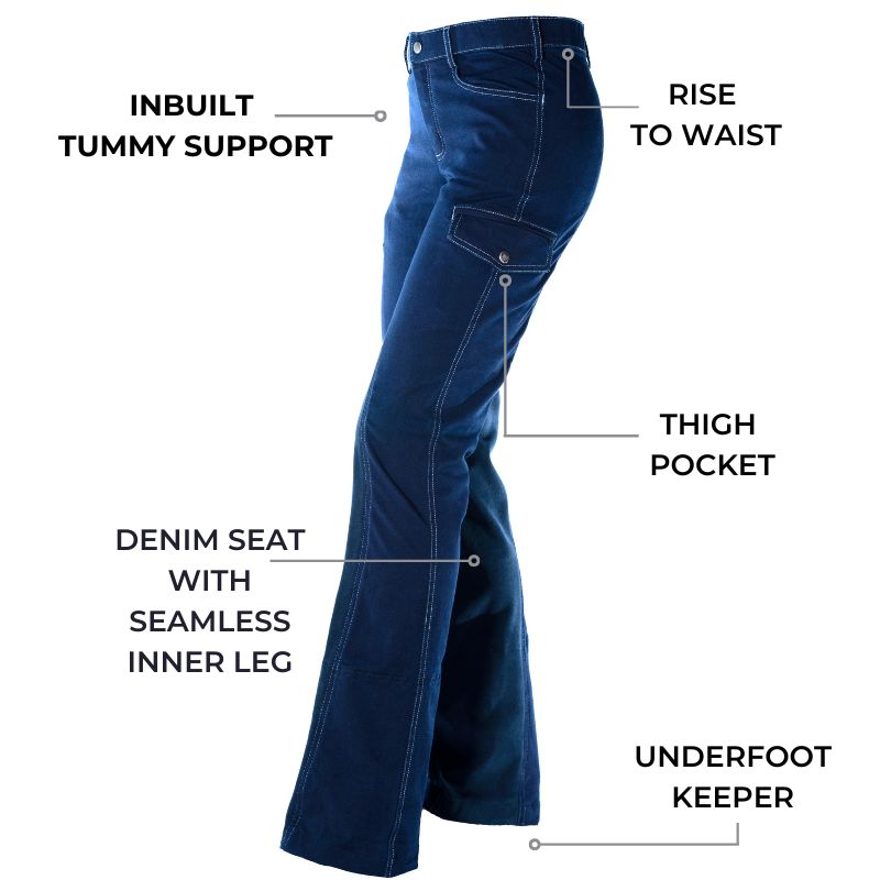 stable horizon horse riding jeans design feature
