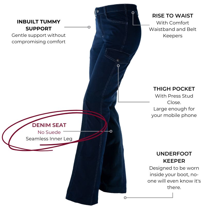 High Waisted Bootcut Horse Riding Jeans Without Suede - Ride Proud Clothing
