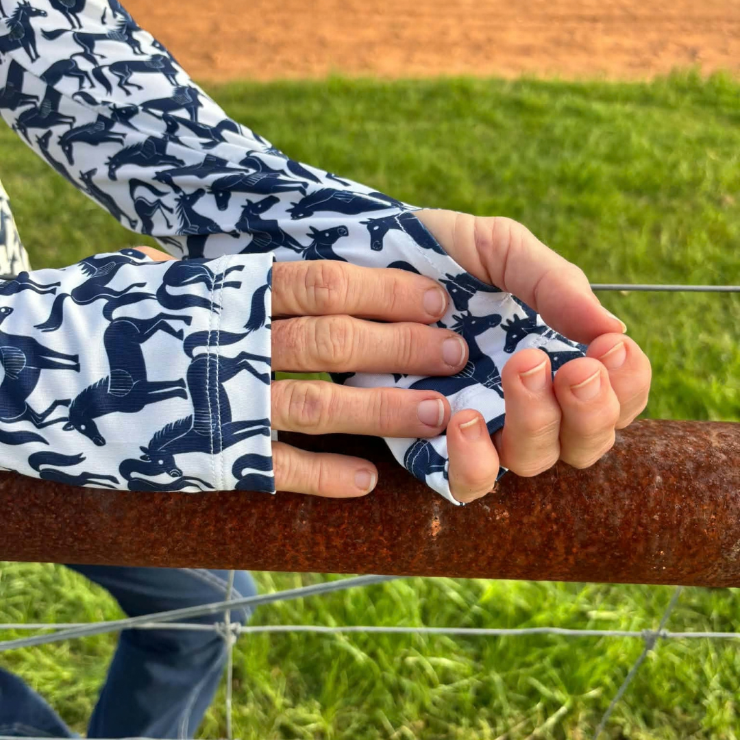 horse riding shirt long sleeve with half zip shirt