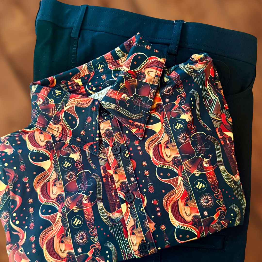 Totem Cuff & Collar Shirt & Trail Riding Pants in Black Bundle