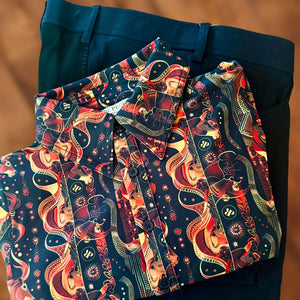 Totem Cuff & Collar Shirt & Trail Riding Pants in Black Bundle