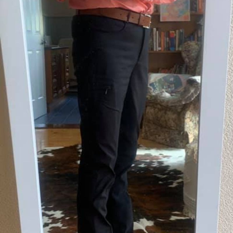 mirror selfie of trail pants