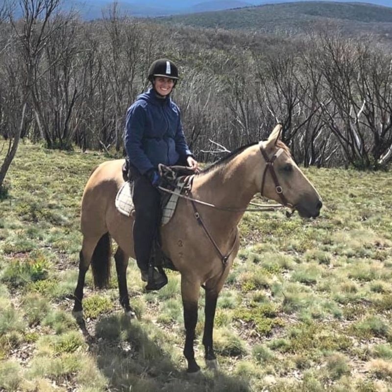 woman in Trainers Horse Riding Pants in the woods