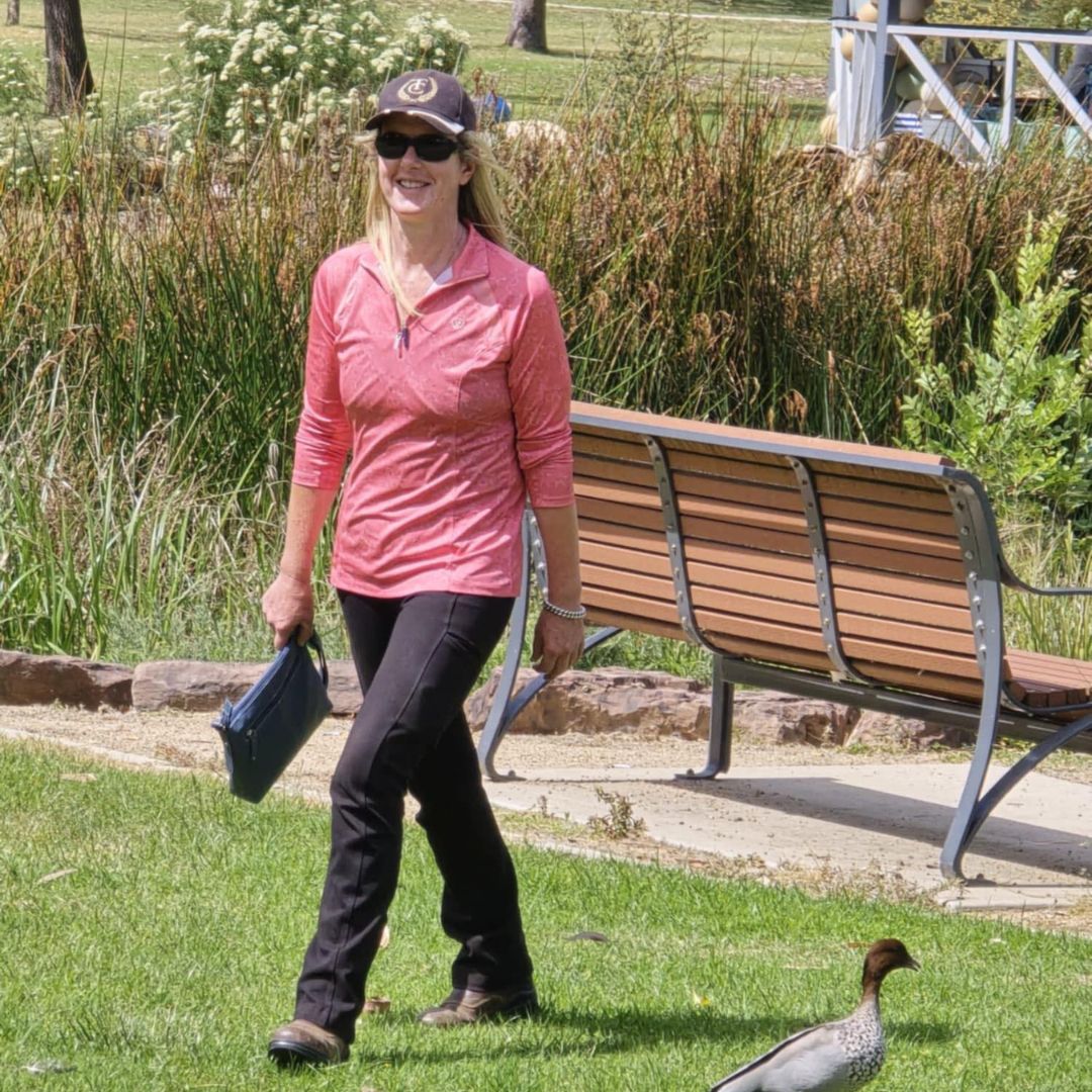 woman in compass bootcut tights in black