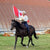 woman in horizon pants bearing canadian flag