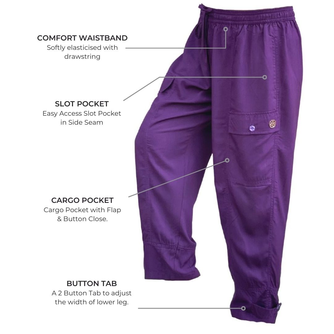 Women's Low Rise Inside Button Side Pocket Drawstring Casual Pants
